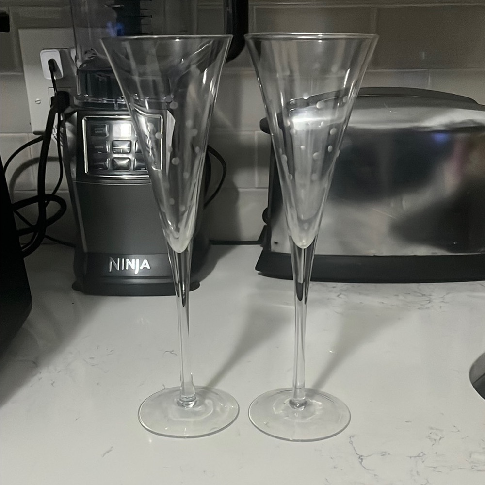Kate spade New York Set of 2 Larabee Dot Toasting Flutes